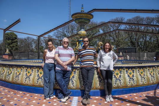 La Fuente de los Españoles recupera todo su esplendor de la mano de la tradición restauradora de una familia rosarina